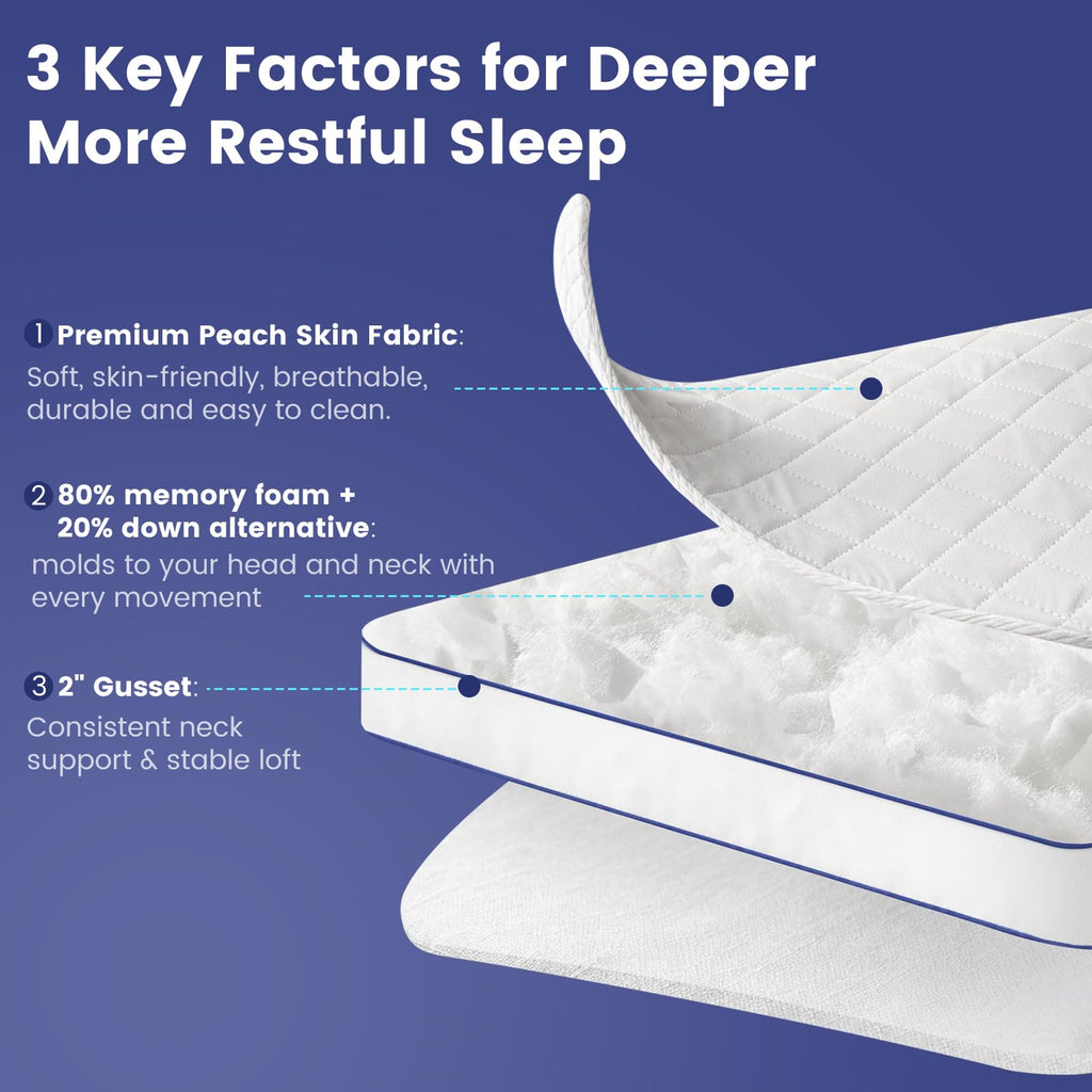 Shredded Memory Foam Pillows King Size Set of 2 P909