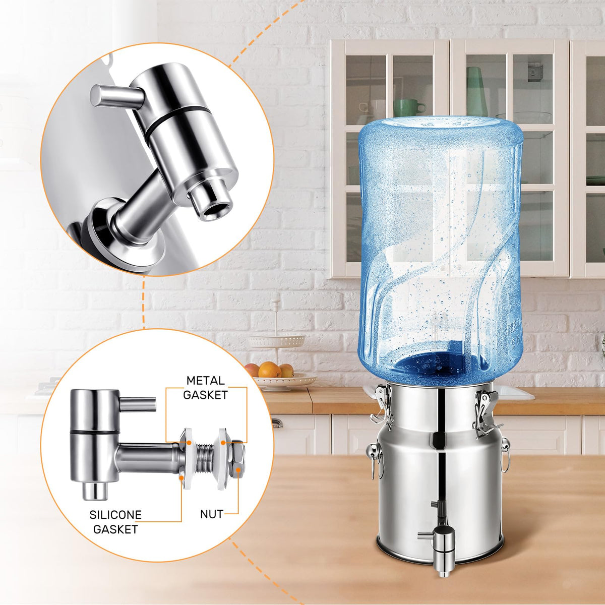 1.3 Gallon Stainless Steel Water Dispenser with Spigot H6667