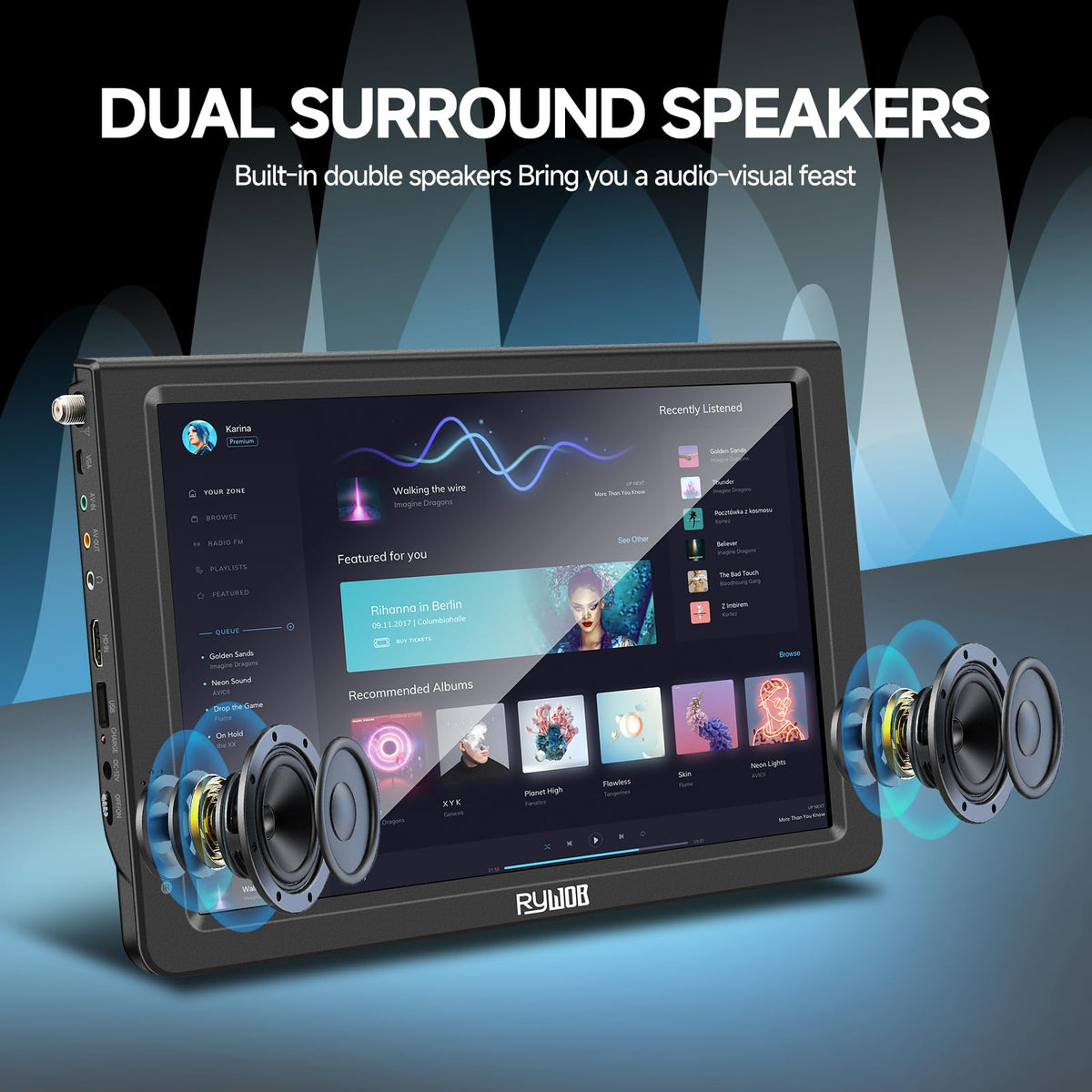 Portable Battery Powered Digital TV with Stand C563