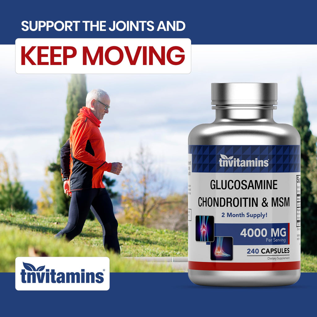 Glucosamine Chondroitin MSM 240 Capsules 4,000 mg Joint Support Supplement O1482