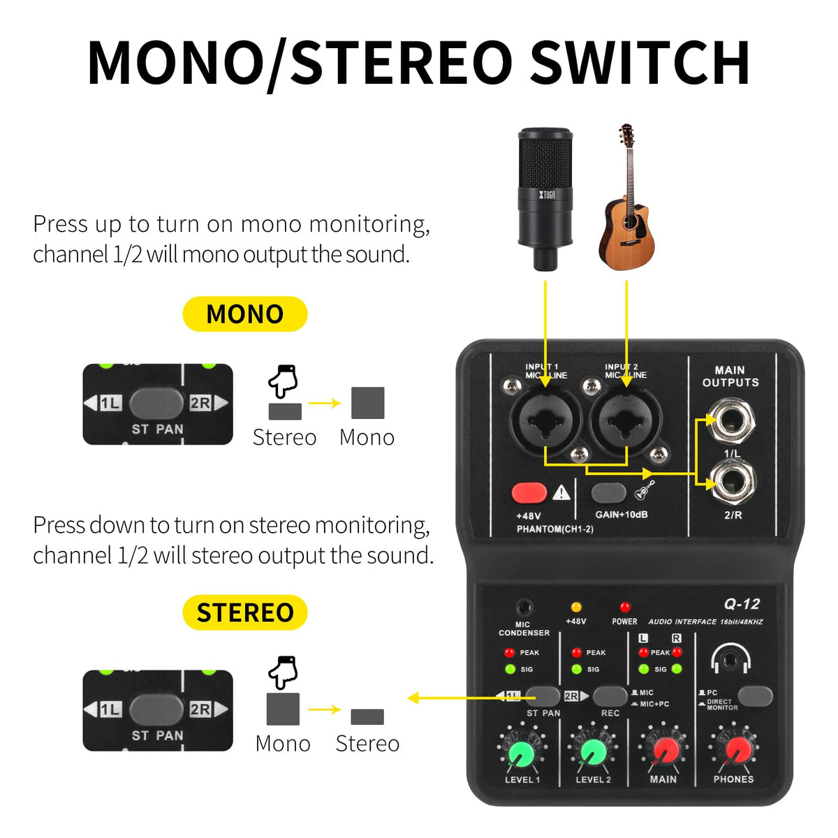 USB Audio Interface with XLR and 3.55m Microphone Jack S294