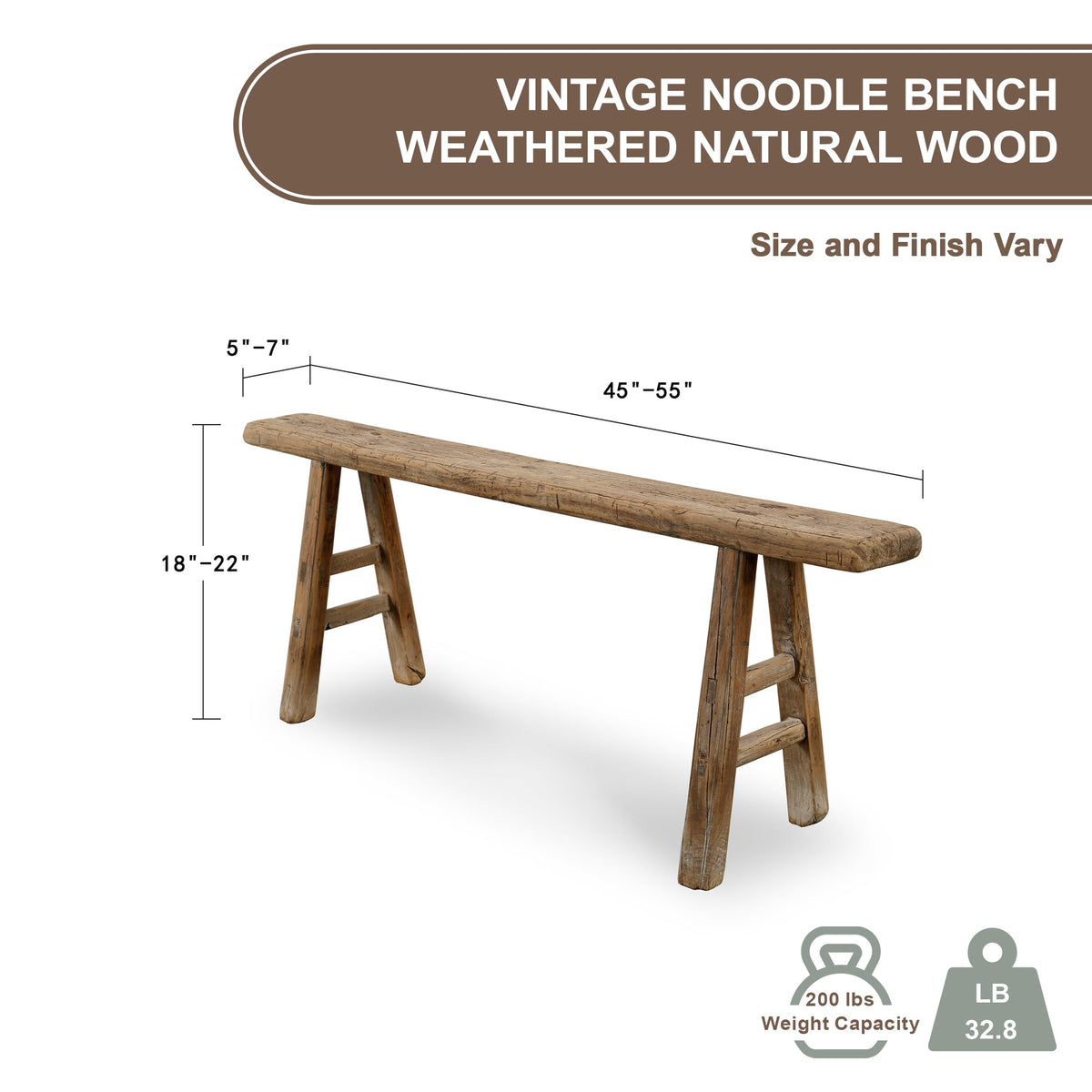 Handmade Wooden Entryway Bench B7750