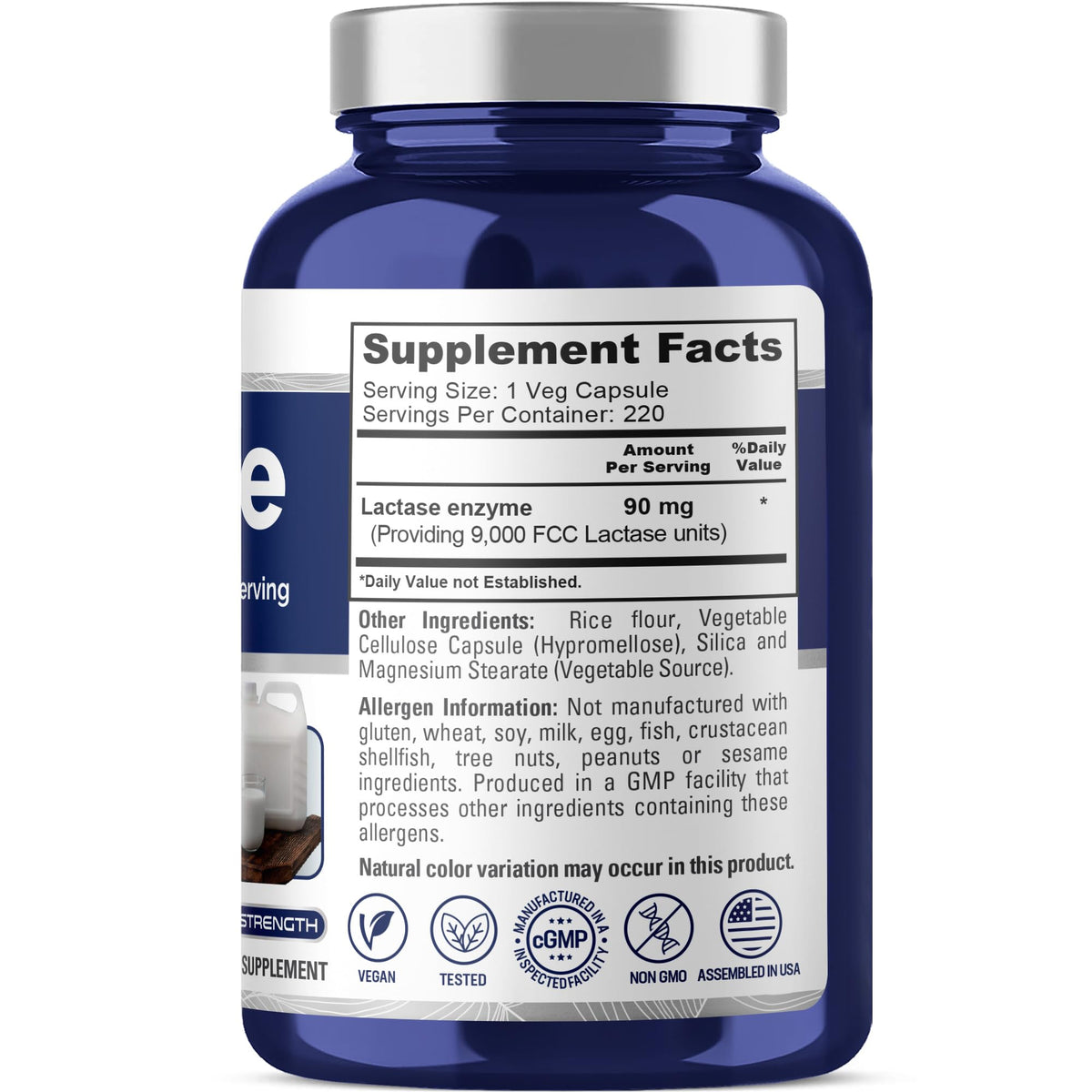 Vegan Lactase Enzyme 220 Veg Capsules T9251