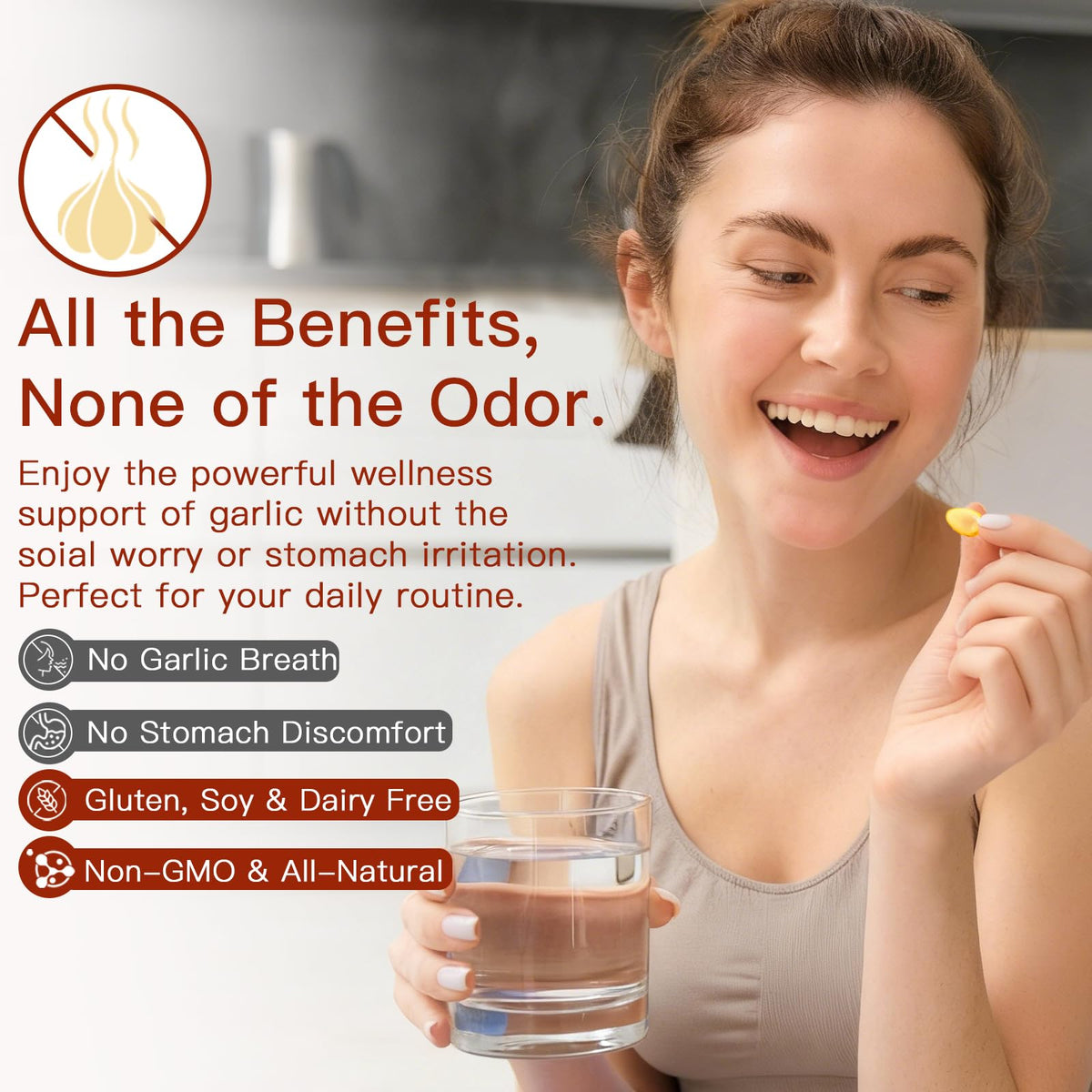 Odorless Organic Garlic Capsules 300 Count H47608