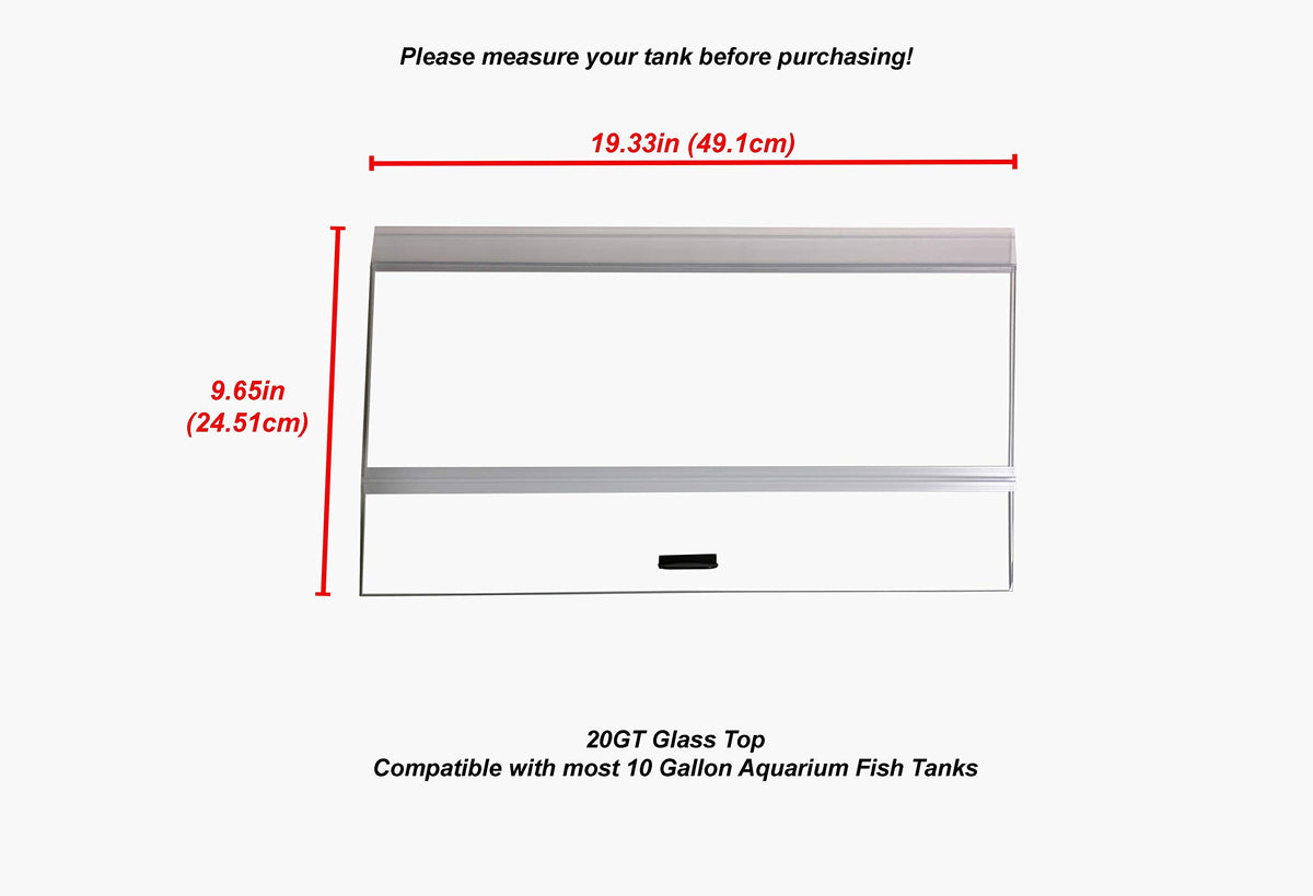 20" Glass Canopy for 10 Gallon Aquarium Y630