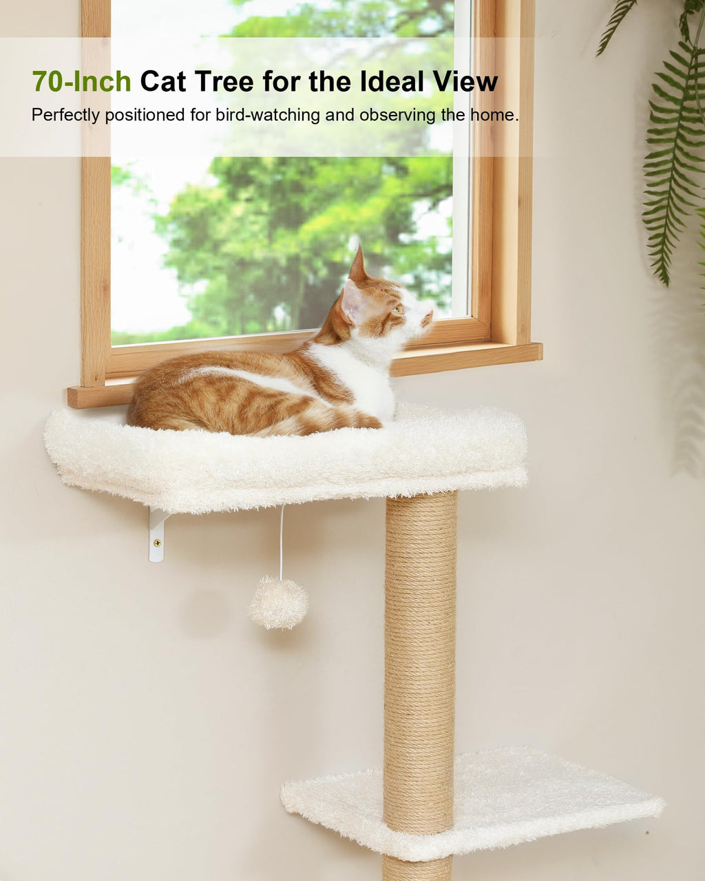 Beige Wall Mounted Cat Shelves Set I447