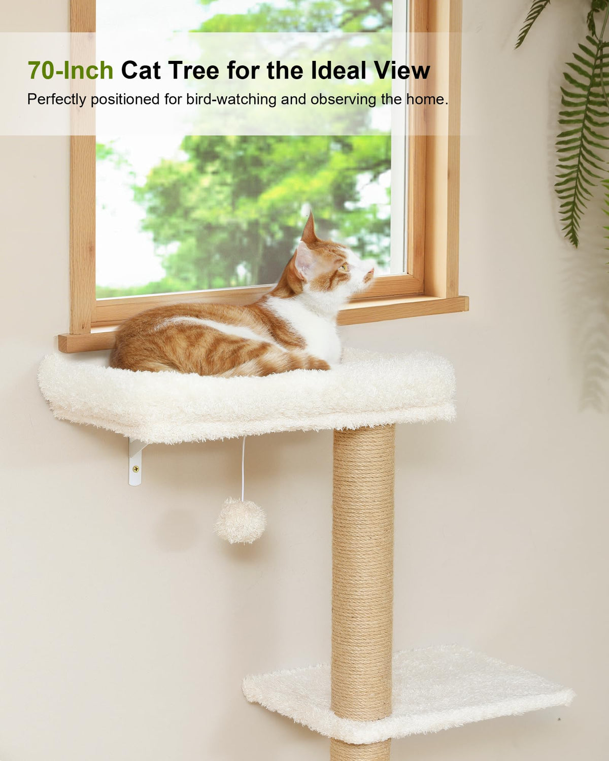 Beige Wall Mounted Cat Shelves Set I447