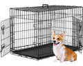 Folding Metal Dog Crate with Divider and Handle I38665