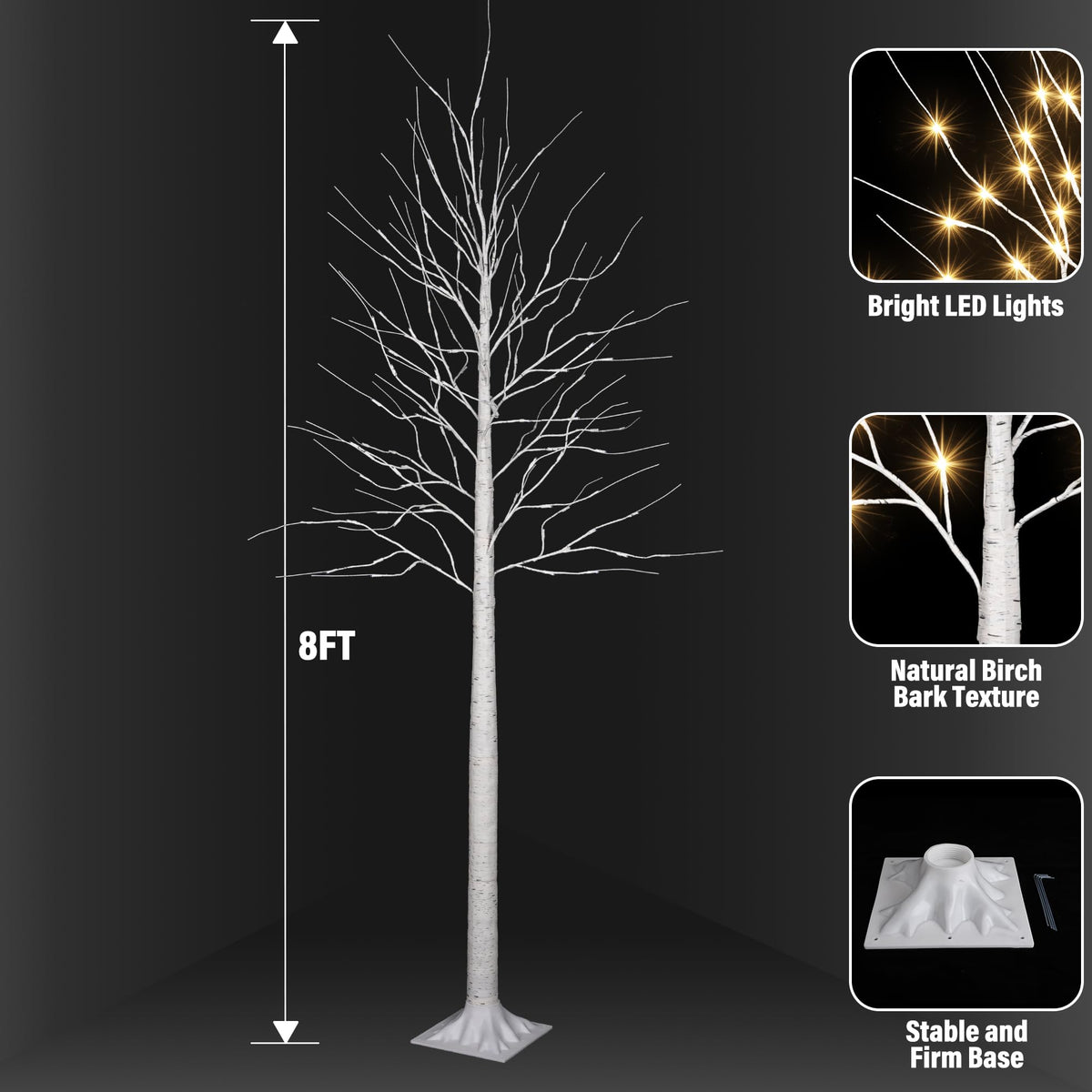 8FT 132LED Prelit Artificial Christmas Tree B931635