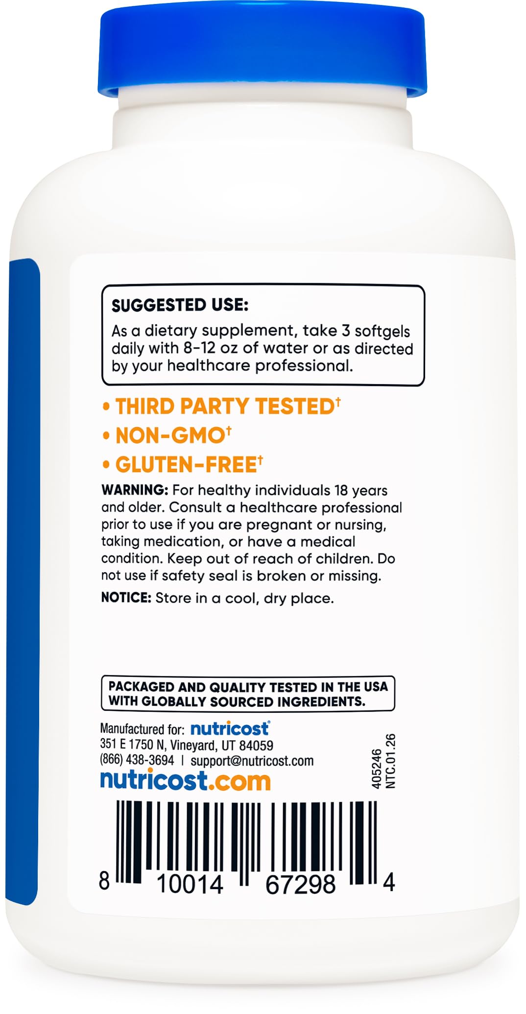 Omega 3 Fish Oil 2500MG 120 Softgels F62289