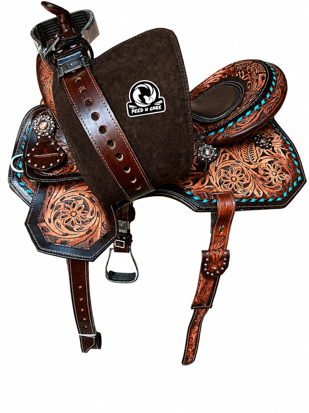Leather Horse Saddle with Tack Set Y153