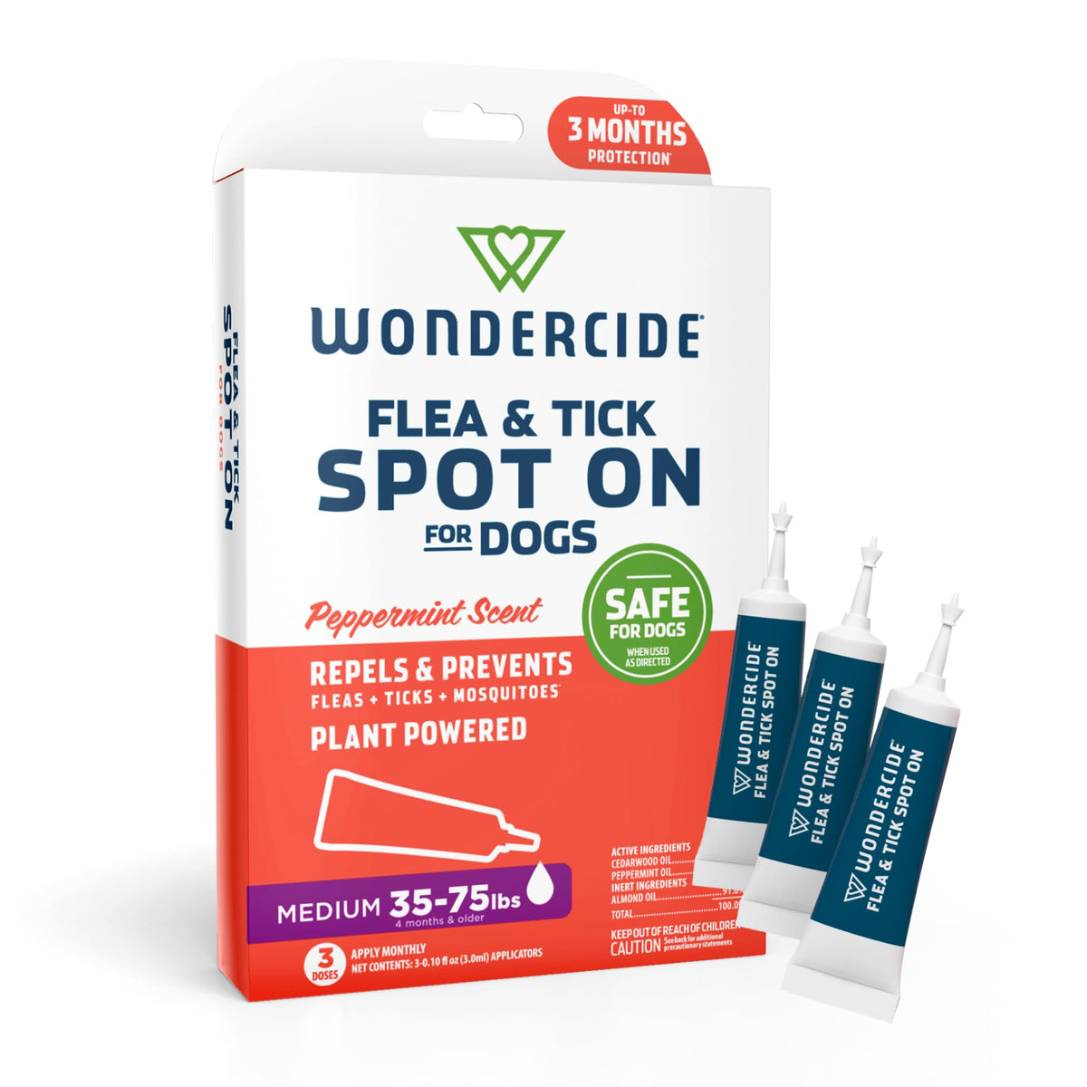 Flea Tick & Mosquito Dog Spot On Medium 3 Tubes of 0.10 oz E944826