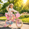 Kids Bike with Training Wheels & Basket Q4388