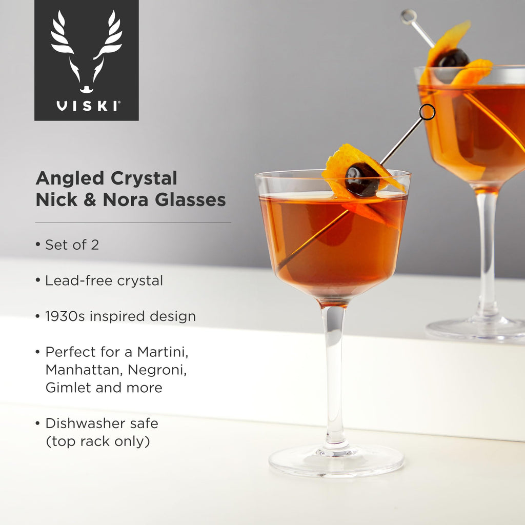 Stemmed Crystal Cocktail Glasses Set of 2 I106