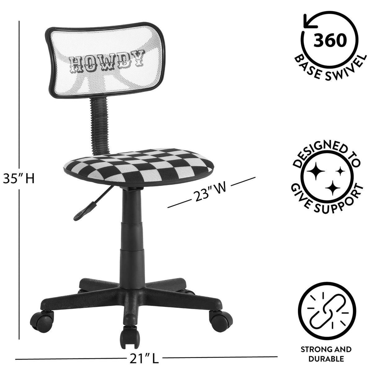 Swivel Desk Chair with Mesh Back and Cushioned Seat D716456