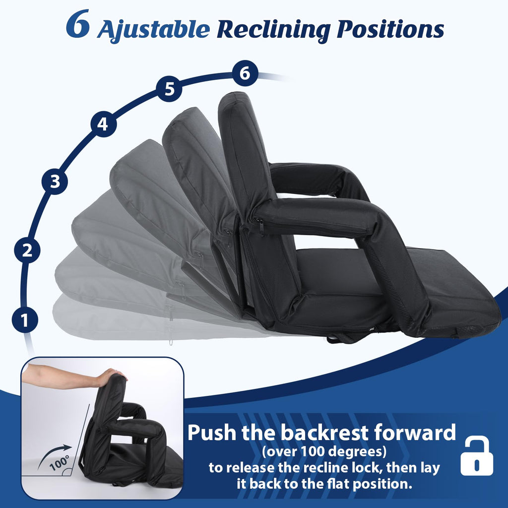 25” Extra Wide Stadium Seats with Back Support 2 Pack M4337