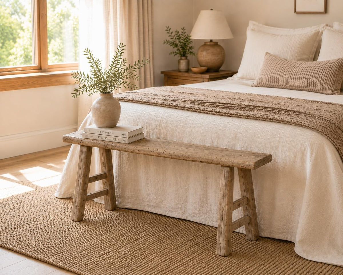 Handmade Wooden Entryway Bench B7750