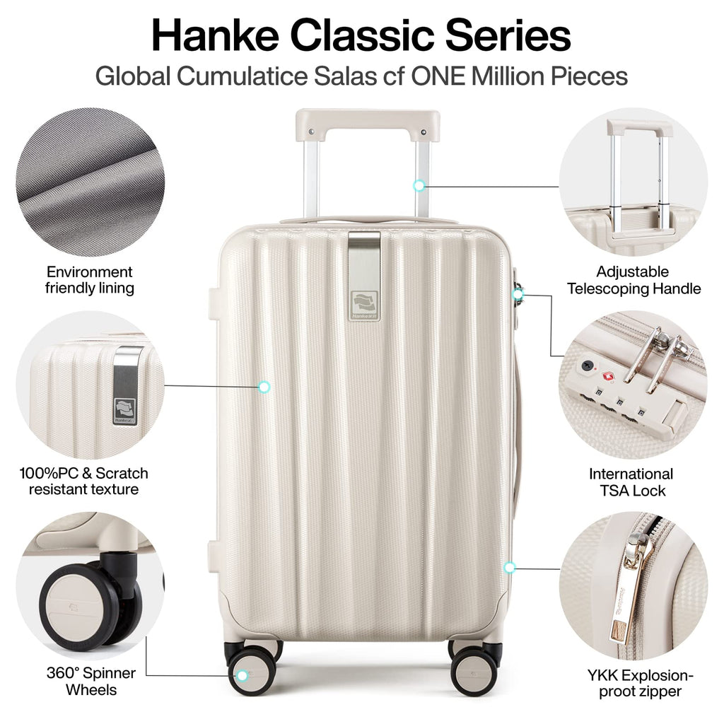 20 Inch Lightweight PC Hard Shell Carry on Luggage with Spinner Wheels H9969