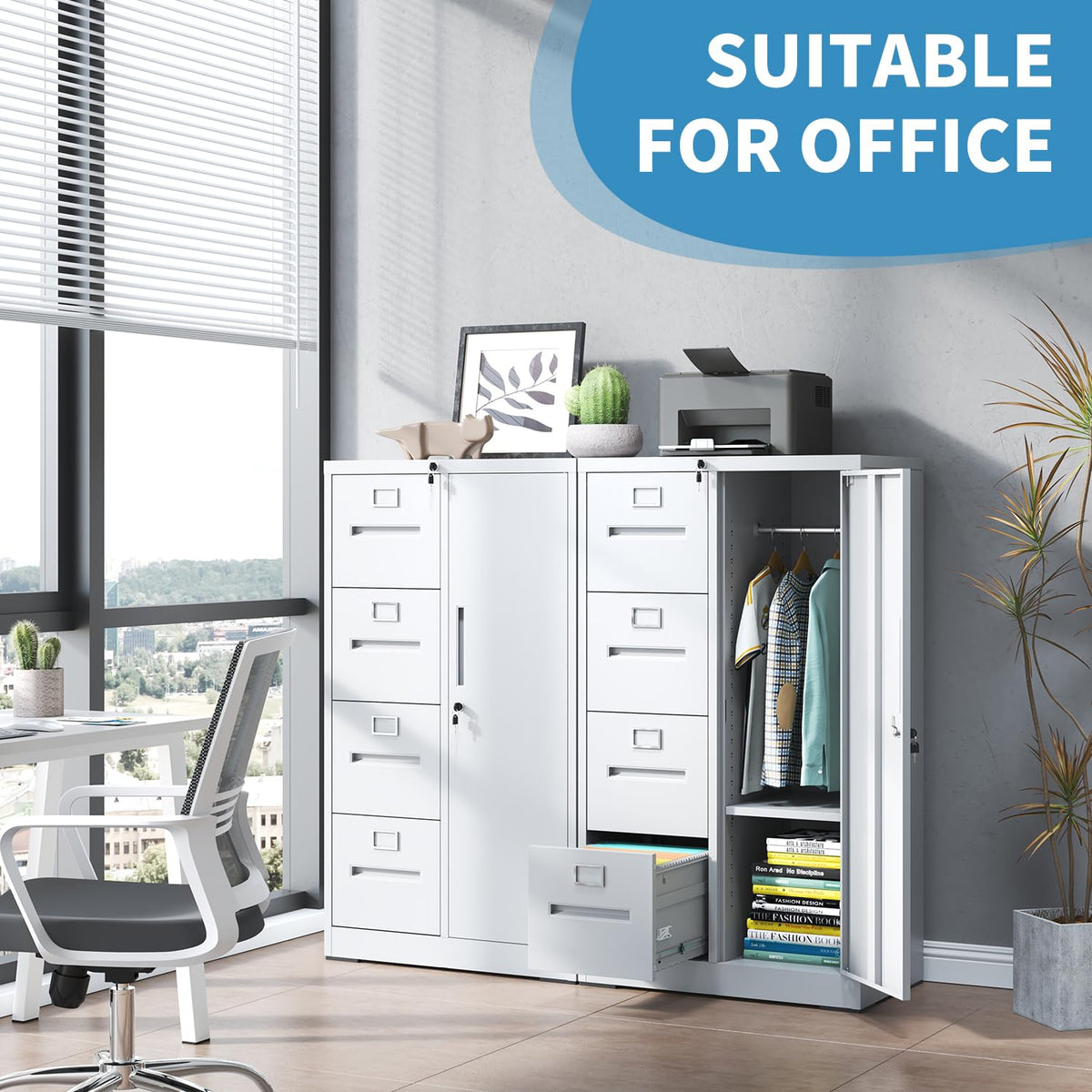 4 Drawer Metal File Cabinet with Lock O1437