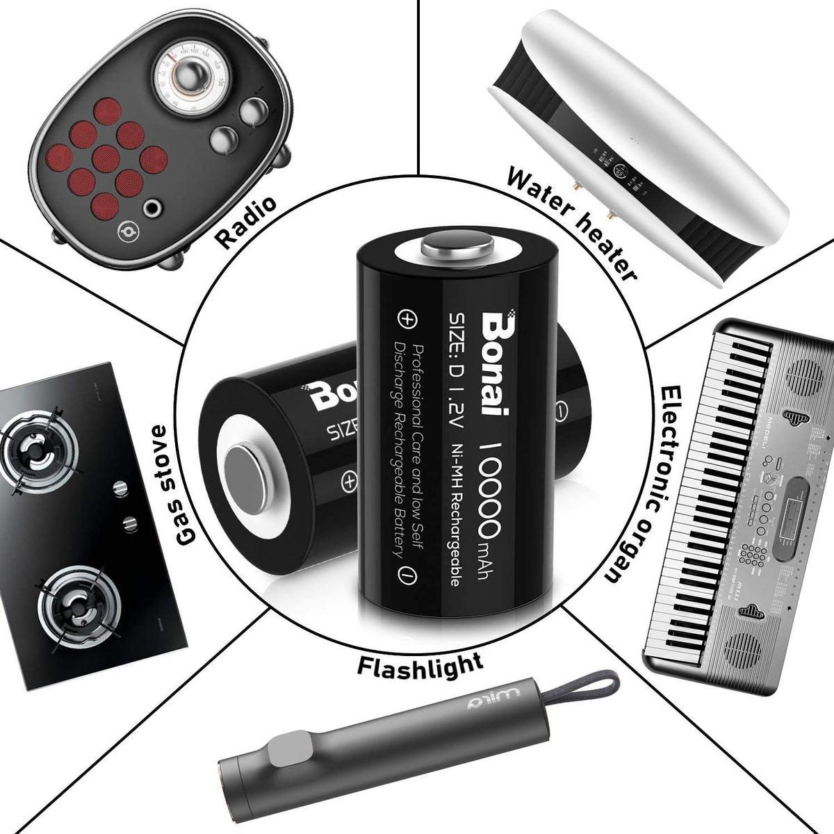 Rechargeable D Batteries 8 Pack G62429