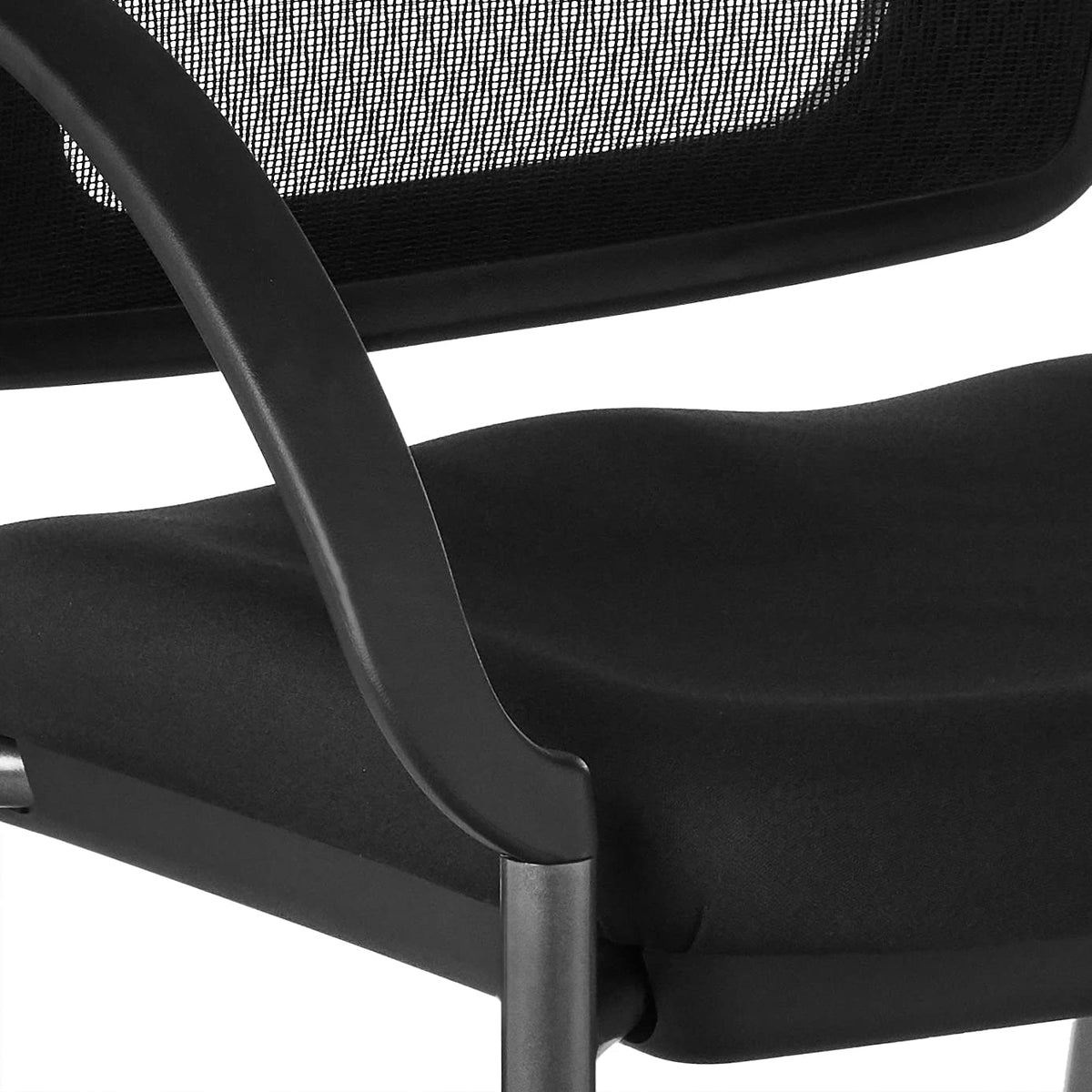 Stackable Visitor's Chair with Breathable Back and Rolling Casters H7595