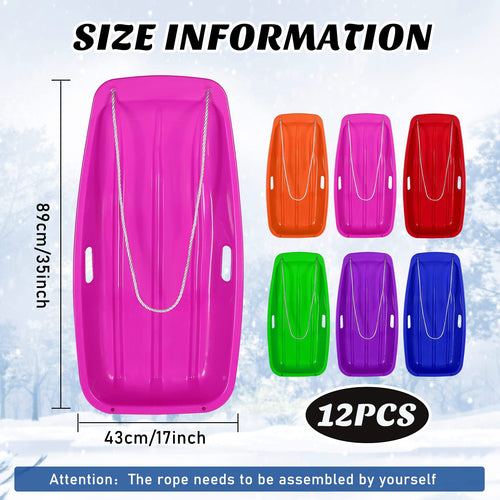 12 Pcs 35 Inch Plastic Snow Sleds D4125