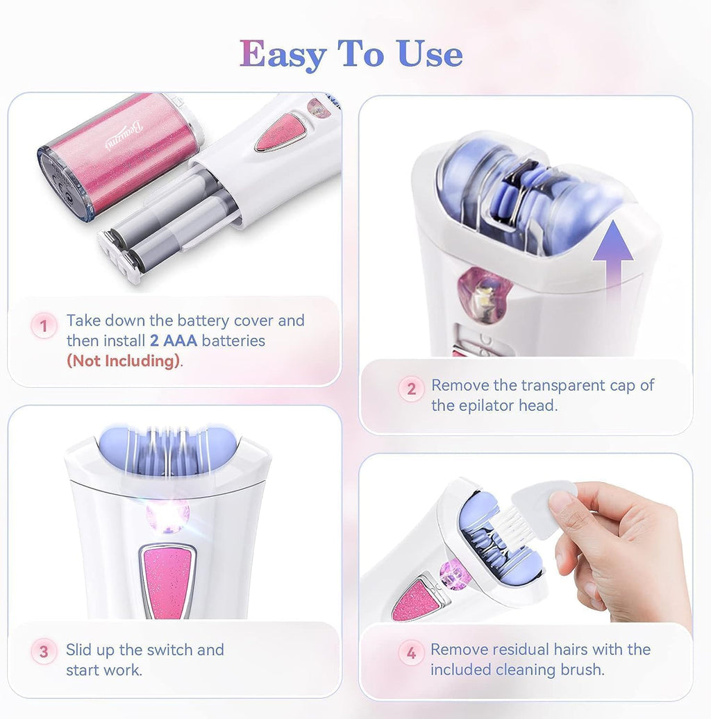 Portable Electric Mini Epilator with 9-Tweezers A384