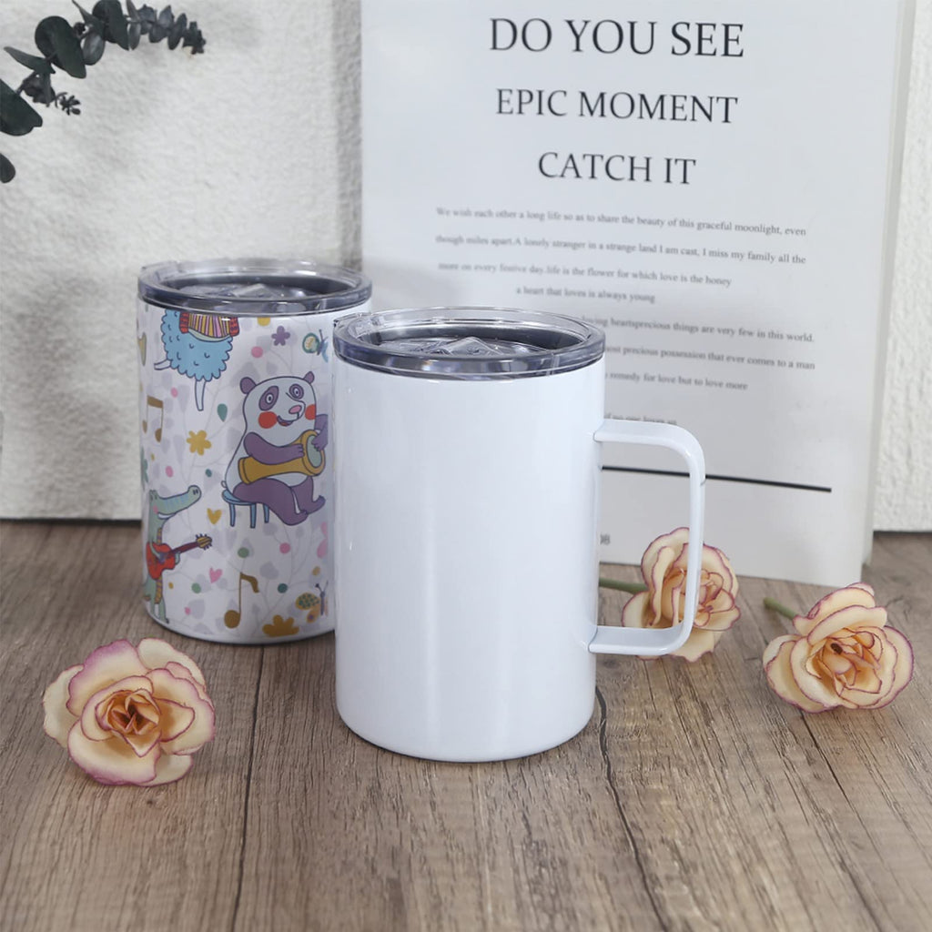 16oz Stainless Steel Sublimation Mug with Lid, 4 Pack D94129