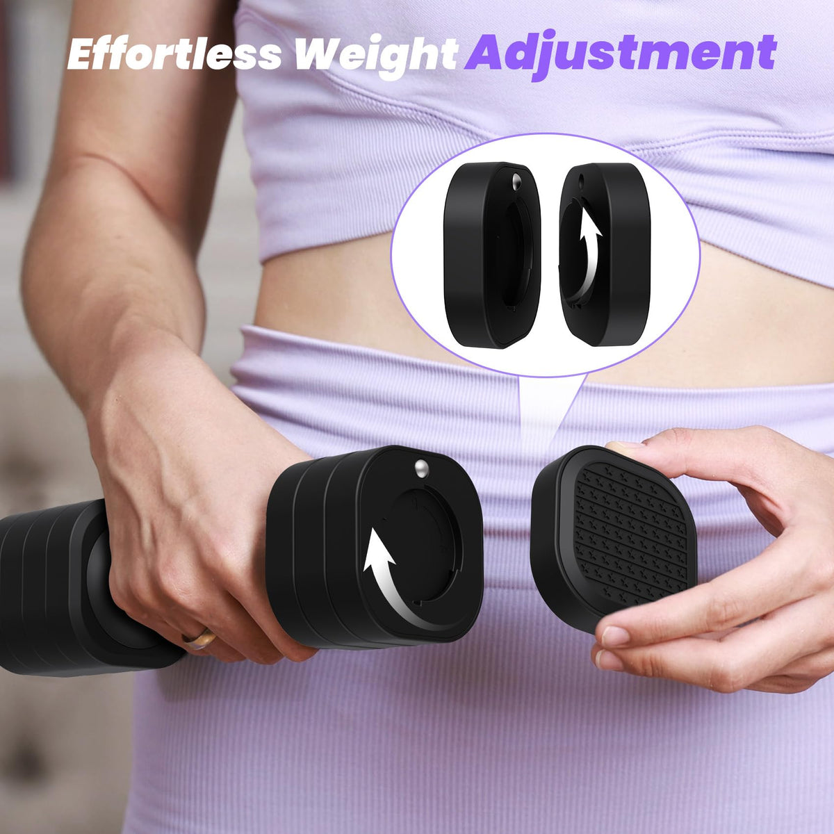 Adjustable 4 in 1 Dumbbell Set with TPU Soft Rubber Handle Q9282
