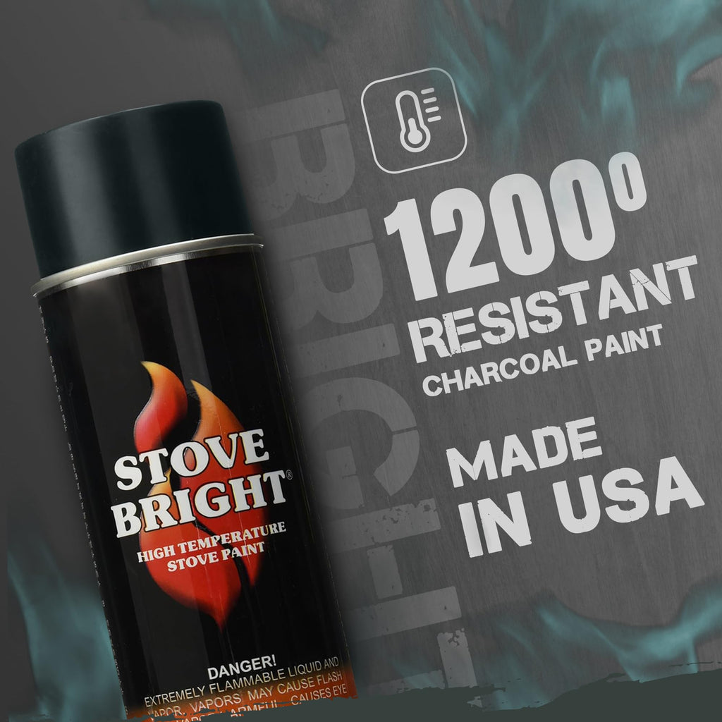 High Heat Resistant Satin Charcoal Black Spray Paint 12oz Can H7808