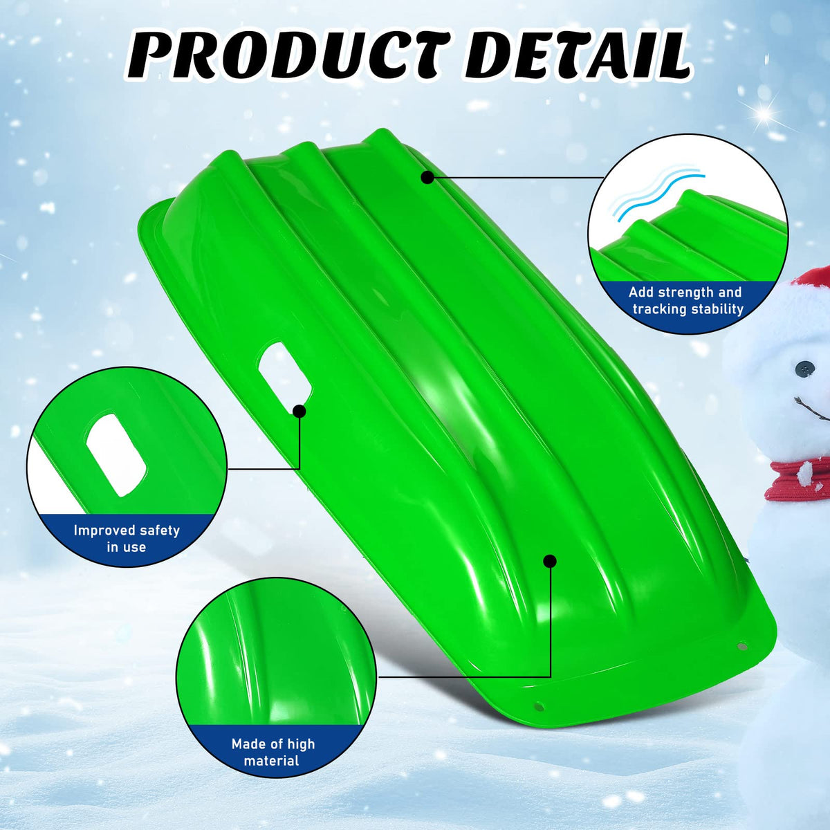 12 Pcs 35 Inch Plastic Snow Sleds D4125