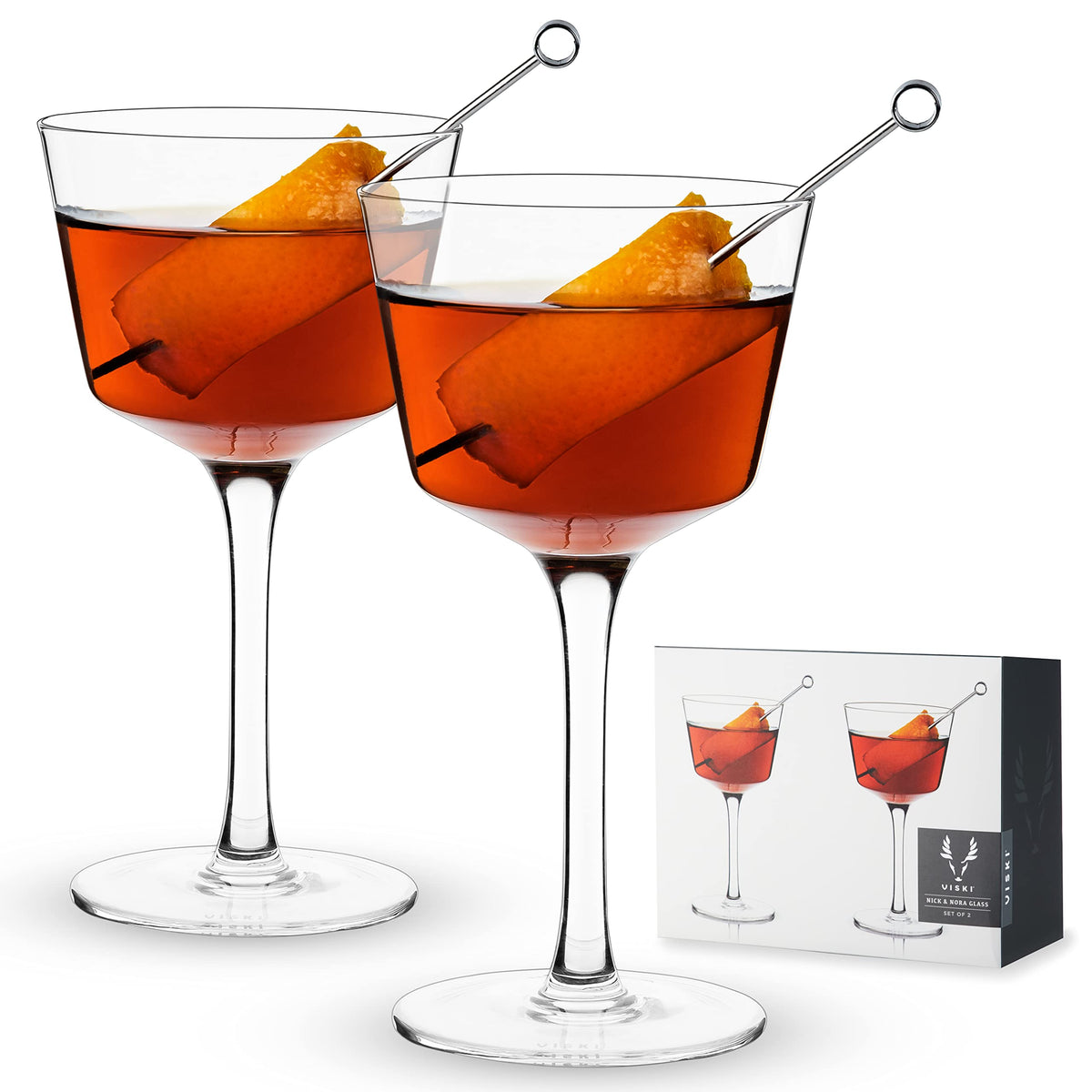 Stemmed Crystal Cocktail Glasses Set of 2 I106