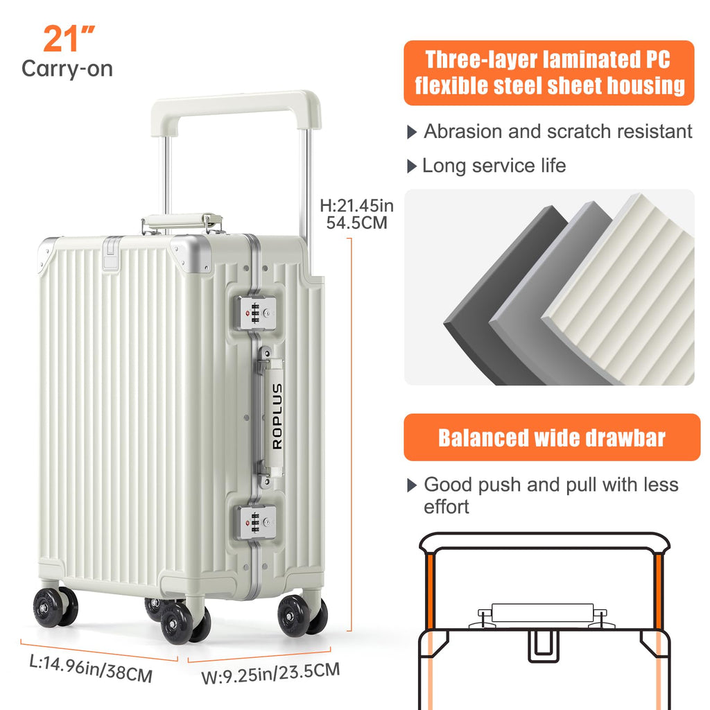 Aluminium Frame Carry on Luggage with TSA Lock S7887