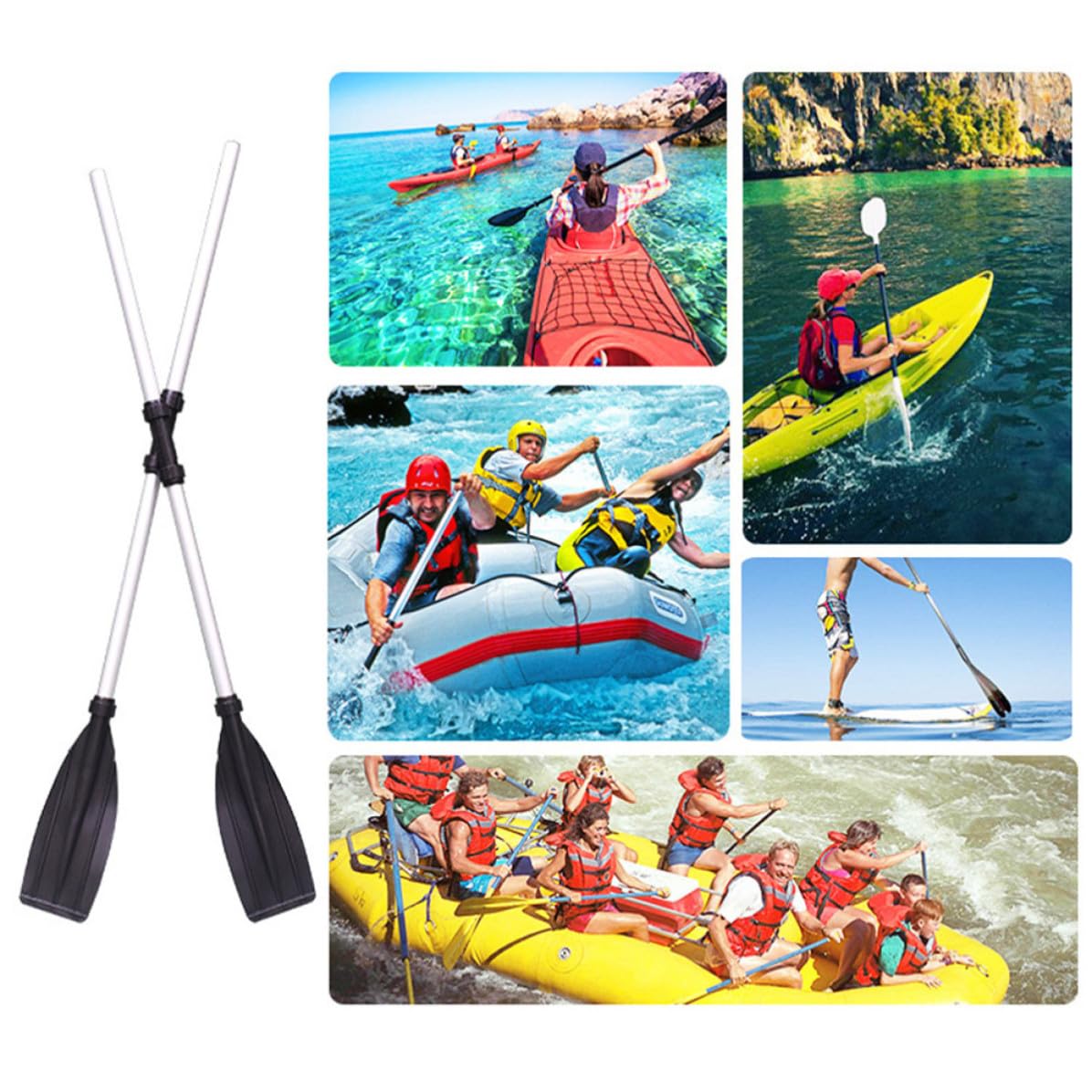 Boat Paddle Detachable Aluminum Alloy 2 Pairs D80279