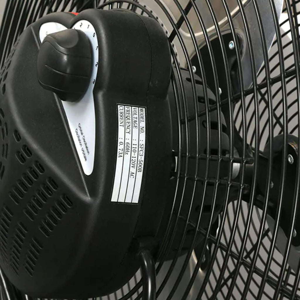 High Velocity Metal Orbital Floor Fan, 3 Speeds, Black, 20in R3137