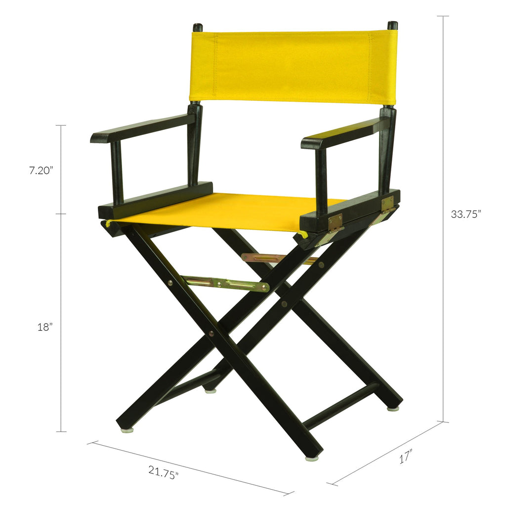 18" Black Frame-Gold Canvas Director Chair I76078
