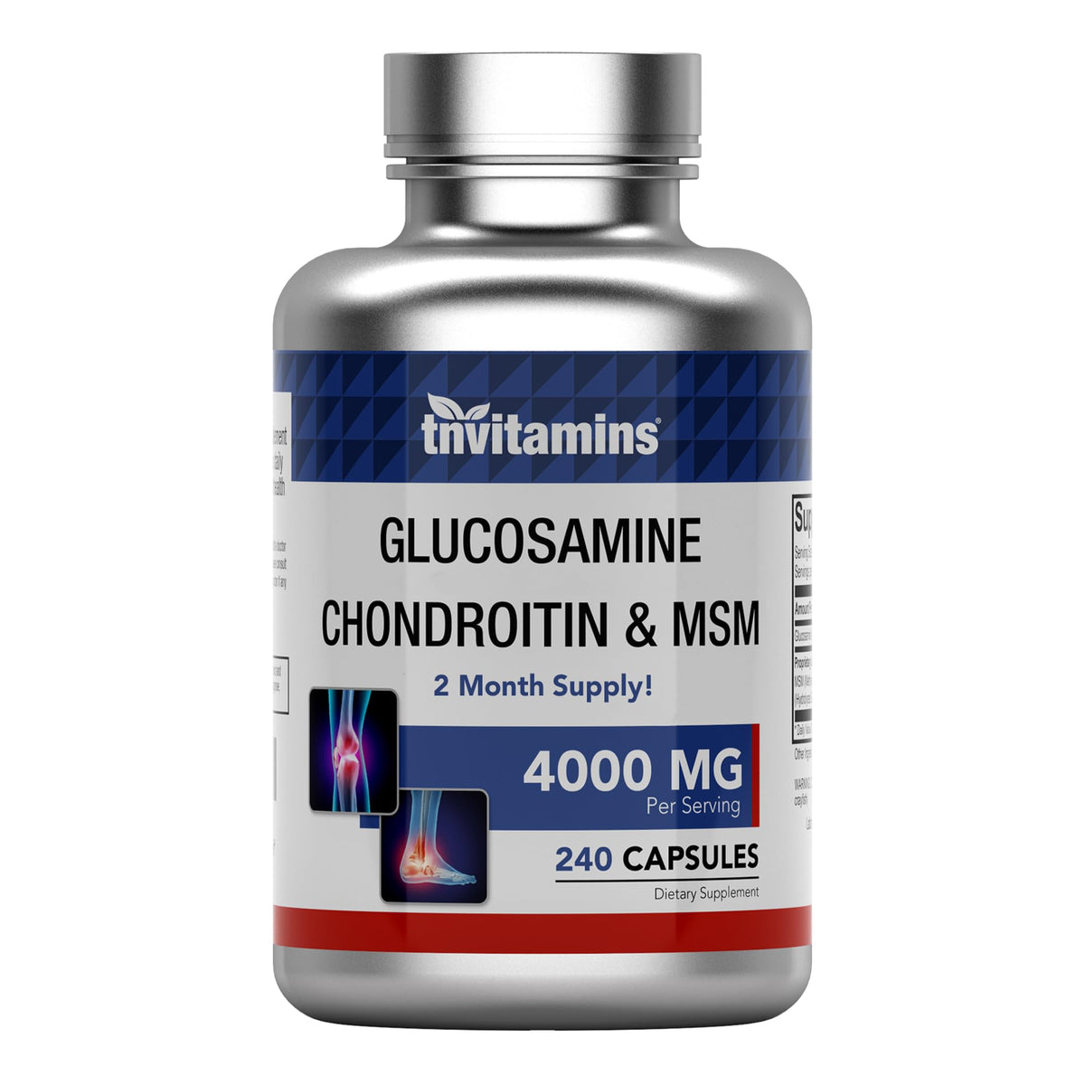 Glucosamine Chondroitin MSM 240 Capsules 4,000 mg Joint Support Supplement O1482