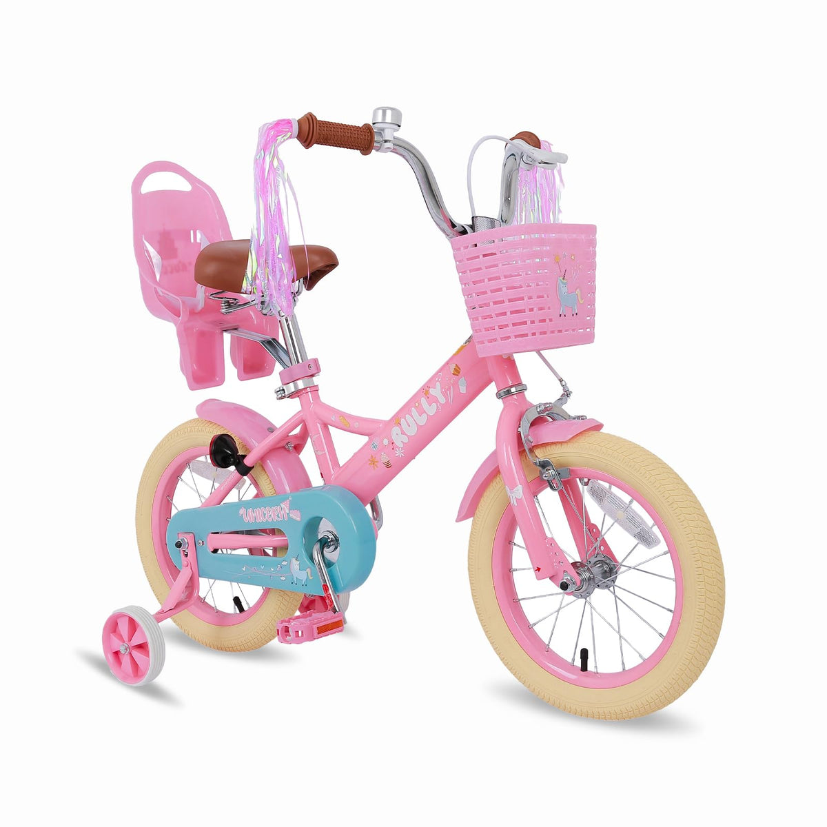 Kids Bike with Training Wheels & Basket Q4388