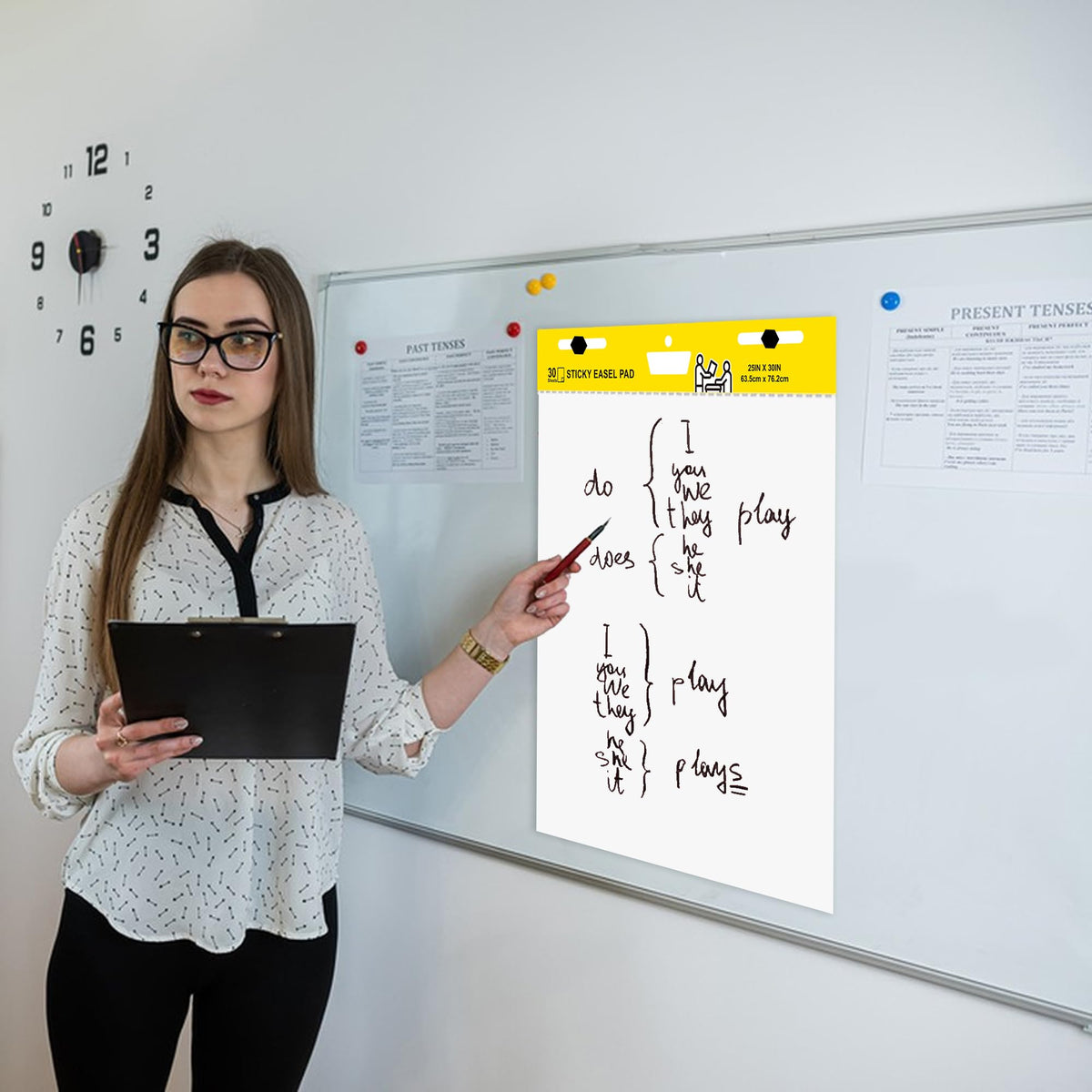 Self Stick Flip Chart Paper 25 in x 30 in 30 Sheets 4 Pad Pack White R51855