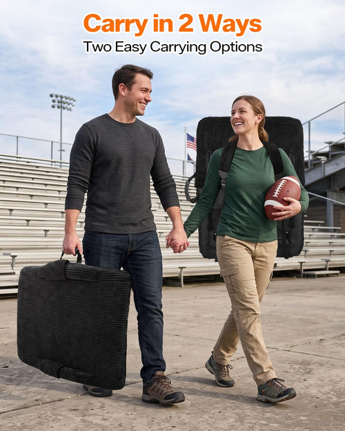 24'' Extra Wide Padded Corduroy Stadium Seats with Back Support, 2 Packs J928