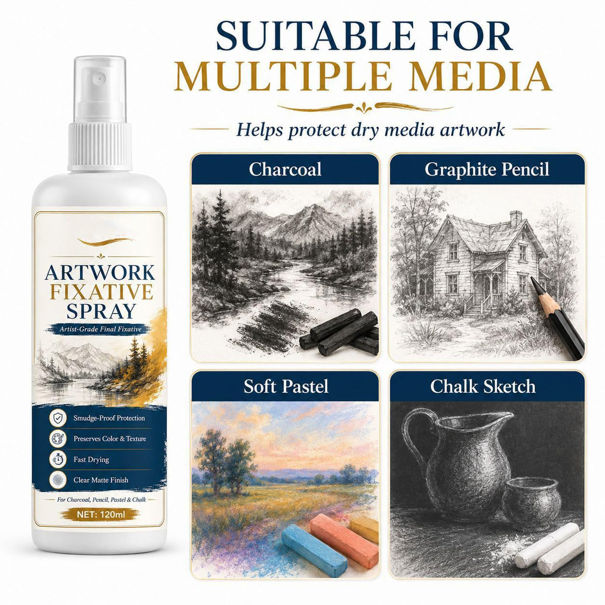 Matte Quick Dry Artwork Fixative Spray 5Pcs G43624