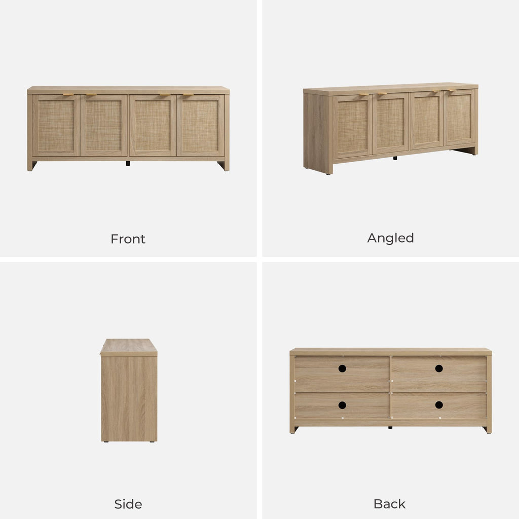 TV Stand with 4 Rattan Cabinets G89259
