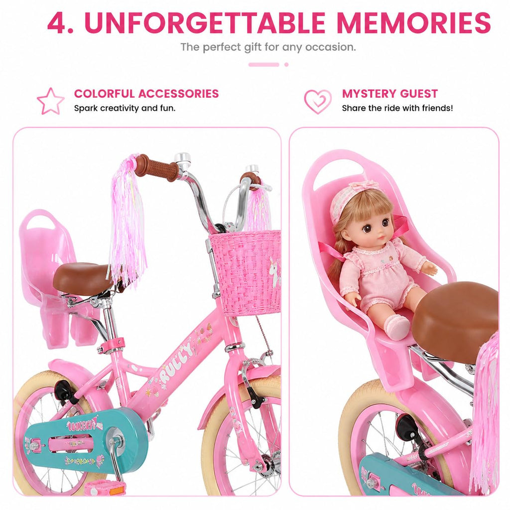 Kids Bike with Training Wheels & Basket Q4388