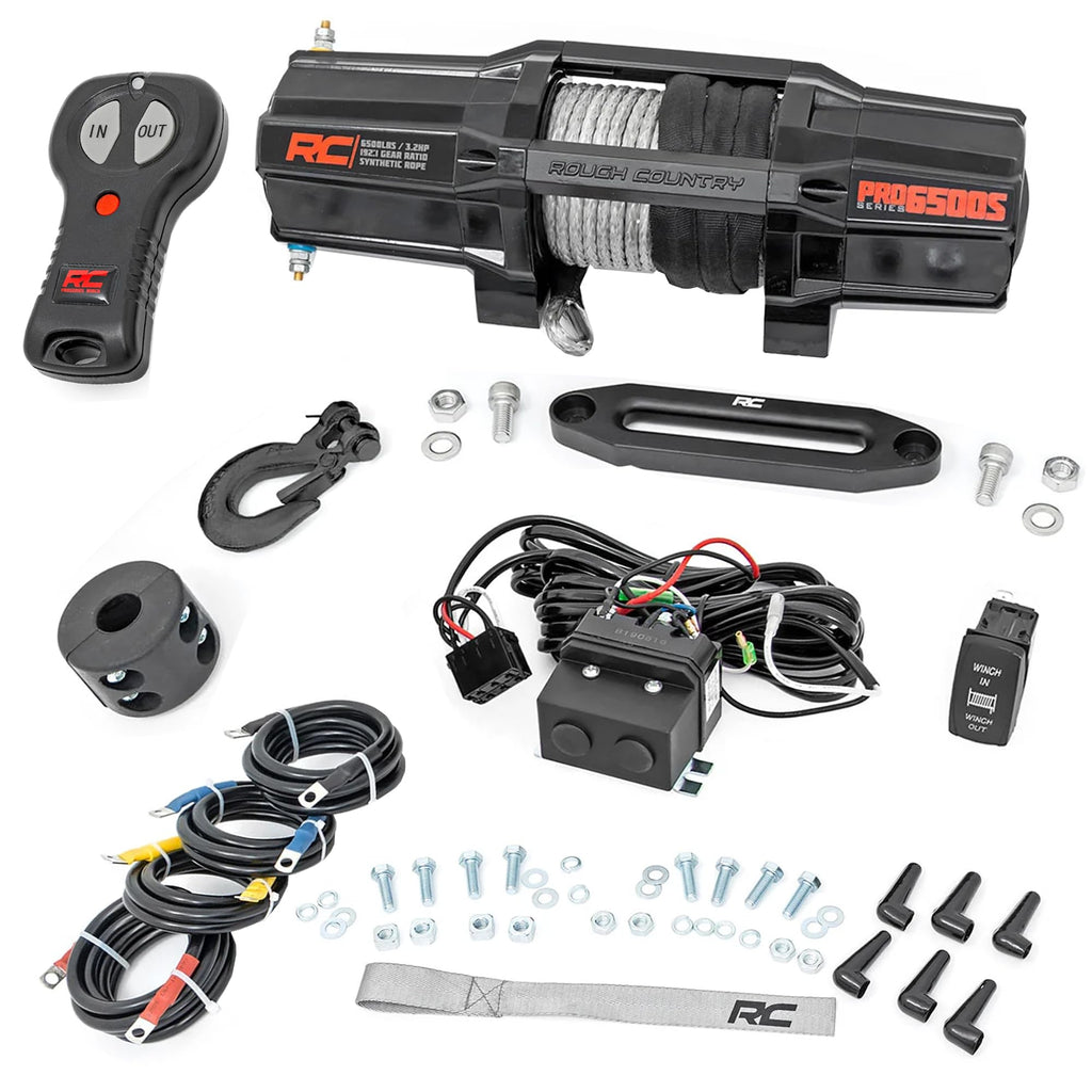 6500 LB Electric Winch with Synthetic Rope and Wireless Remote V711