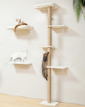 Beige Wall Mounted Cat Shelves Set I447