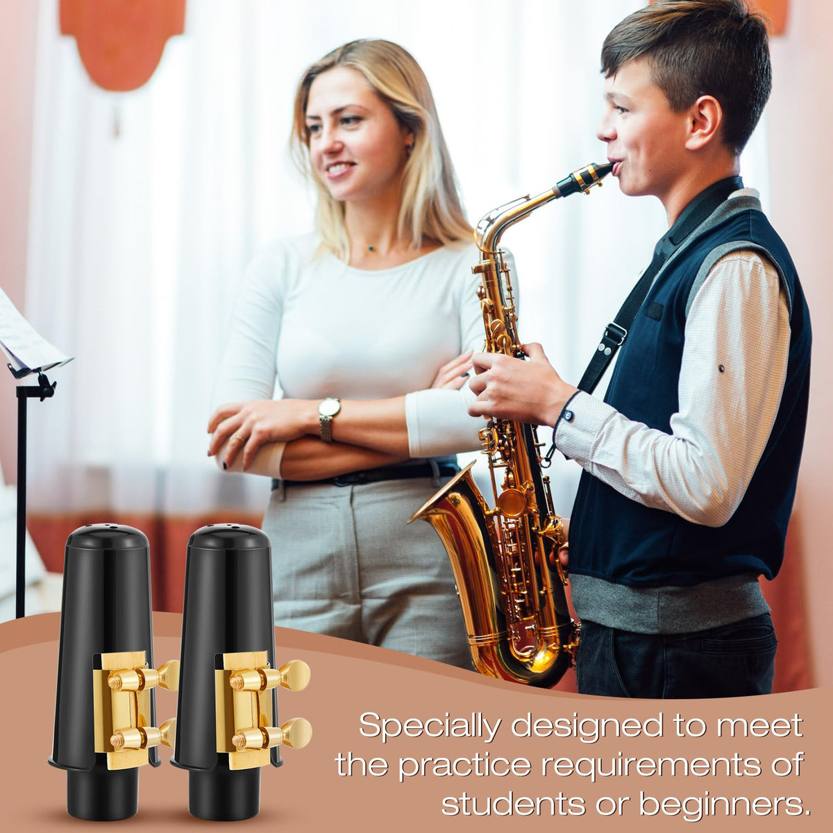 2 Set Alto Saxophone Mouthpiece Kit with 2.5 Reeds V633