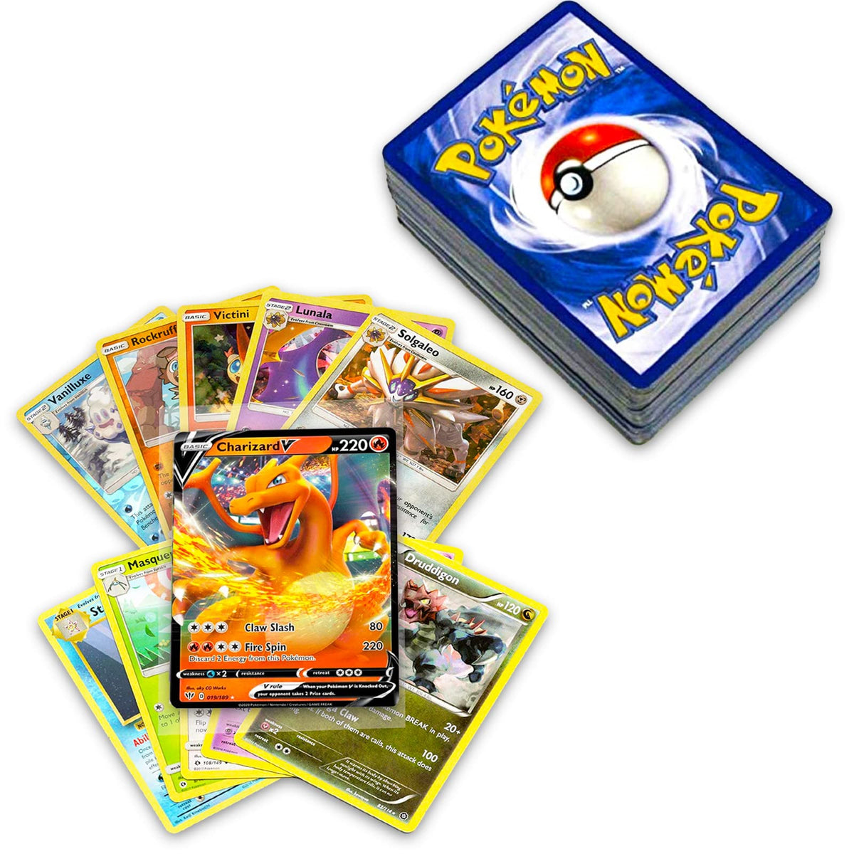 Pokemon Cards Collection with 5 Foils C9348