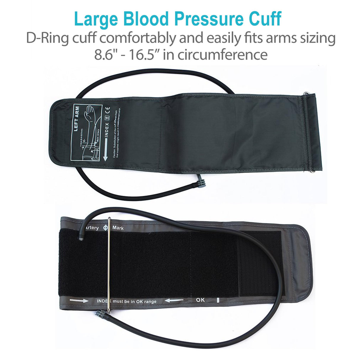 Blood Pressure Monitor Upper Arm Large Cuff 8.6-16.5” Digital BP Gauge 4 User 120 Readings Memory Large LCD Display W1242