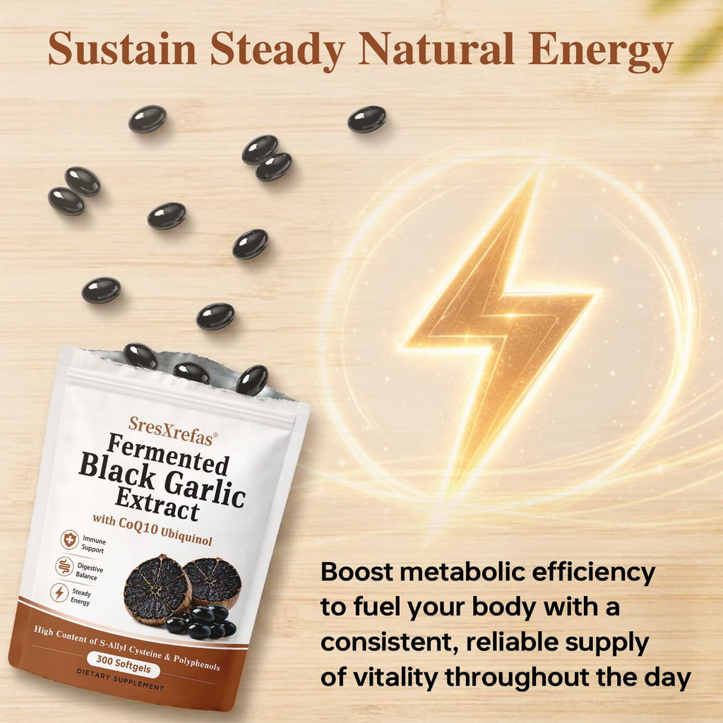 Black Garlic Extract with CoQ10, 300 Softgels Y471307