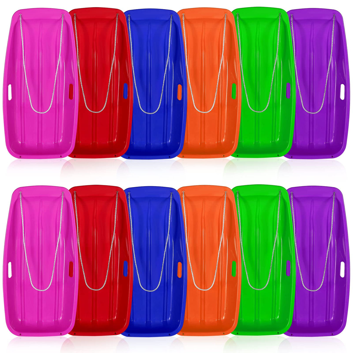 12 Pcs 35 Inch Plastic Snow Sleds D4125
